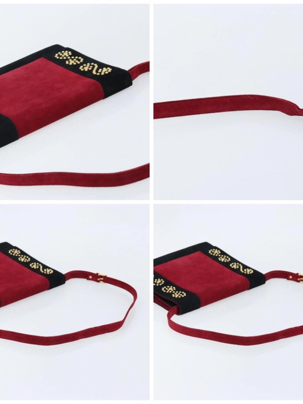 SAINT LAURENT Shoulder Bag Suede Bordeaux Gold Auth 172534 - Picture 16 of 16